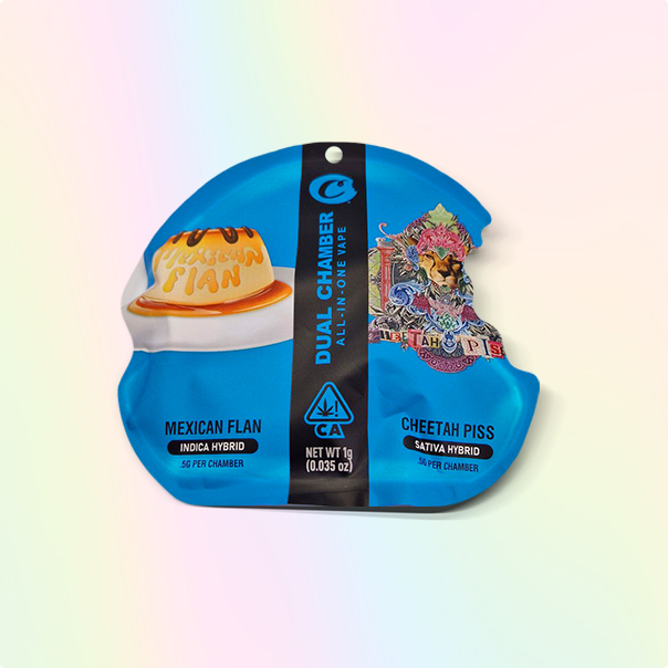 Dual Chamber THC Vape Pen 0.5+0.5ml MEXICAN FLAN & CHEETAH PISS Dual Chamber THC Vape Pen 0.5+0.5ml MEXICAN FLAN & CHEETAH PISS